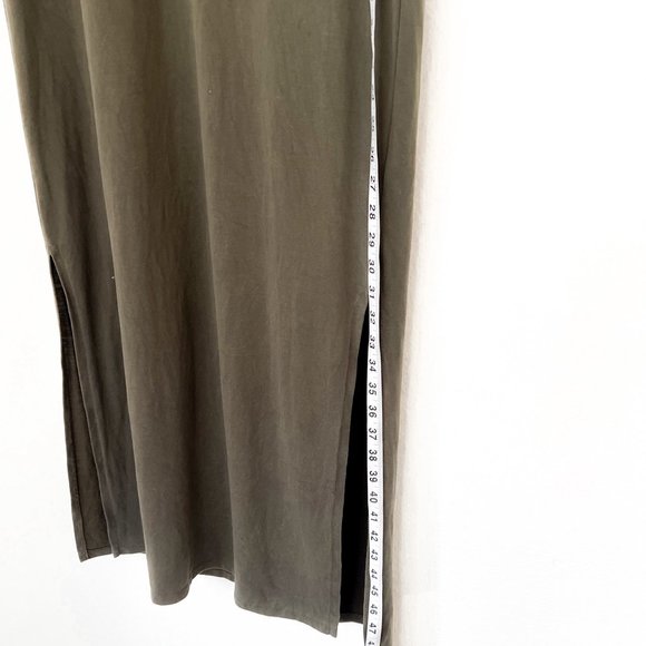 ASOS olive green belted maxi dress w/side slit 6 - Picture 9 of 9